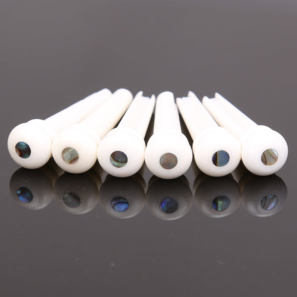 Cattle Bone Guitar Parts Endpin with Abalone Dot Bridge End Pin for Acoustic Guitar