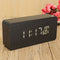 USB Voice Control Wooden Wooden Rectangle Temperature LED Digital Alarm Clock Humidity Thermometer