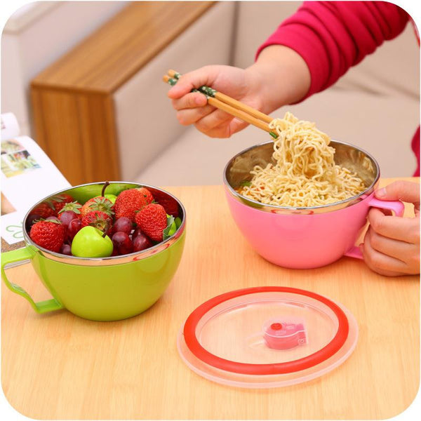 1 Pc Stainless Steel Anti-Scalding Bowl Lunch Box