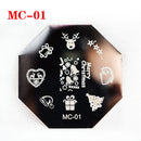 Dancingnail Christmas Nail Stamping Plates Image Stamp Template Manicure Stencil Santa Claus