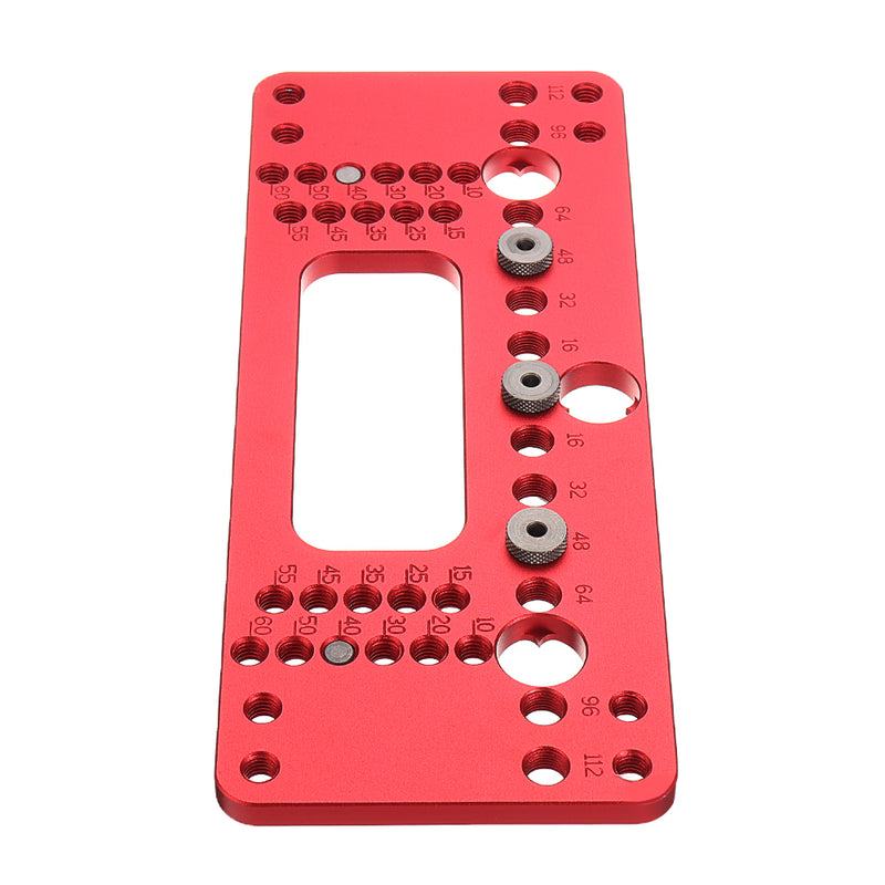 Aluminum Alloy Adjustable Metric Cabinet Hardware Jig Plus Cabinet Door Knob Handle Install Drill Guide Template Jig with 4.2mm Drill Bit Set