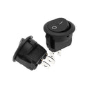 Excellway 10Pcs Rocker Switch ON/OFF 2 Position Round Boat Rocker Switch 6A/250V 10A/125V AC
