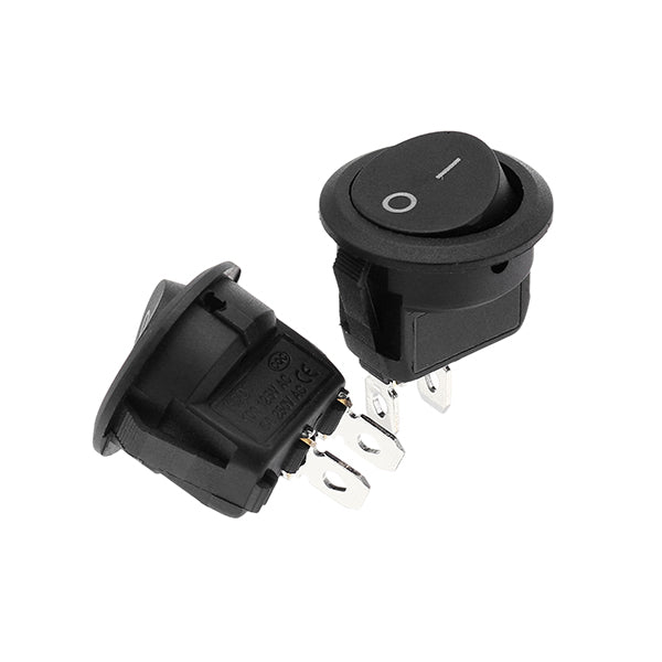 Excellway 10Pcs Rocker Switch ON/OFF 2 Position Round Boat Rocker Switch 6A/250V 10A/125V AC