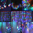 3M*2M USB 8 Modes Remote Control 200 LED Curtain String Light with 10 Hooks Festival Christmas Wedding Decor