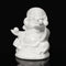 Peace Sign Laughing Hotai Statue Happy Sitting Hotai White Gloss Home Decorations