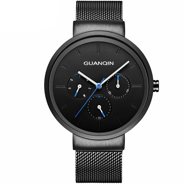 GUANQIN GS19103 Casual Style 24 Hours Display Quartz Watch Business Style Men Watch
