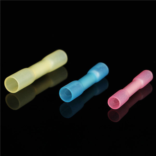Excellway HS01 100pcs Heat Shrink Wire Crimp Terminals BUTT Waterproof Connector