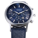 NORTH 6009 Fashion Men Quartz Watch Casual Decorative Little Dails Leather Strap Wristwatch