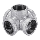 1/2" 3/4" 1" 5 Way Pipe Fitting Malleable Iron Galvanized Outlet Cross Female Tube Connector