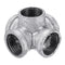 1/2" 3/4" 1" 5 Way Pipe Fitting Malleable Iron Galvanized Outlet Cross Female Tube Connector