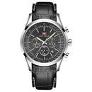MINI FOCUS MF0116G Leather Business Chronograph Calendar Waterproof Men Watch Quartz Watch