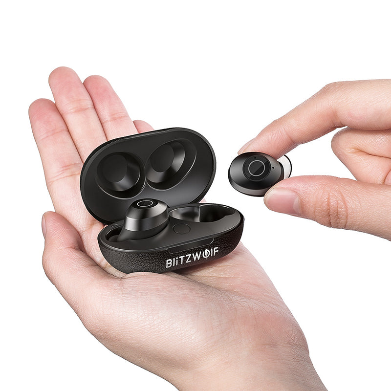BlitzWolf BW-FYE5 TWS bluetooth V5.0 Earphone Mini Invisible True Wireless Bilateral Call Stereo Headphone with Charging Box