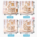 LED Christmas Wooden House Tree Night Light Decoration Hanging Ornament Holiday Cabin Gift