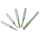 Drillpro 5pcs 6mm Straight Shank Router Bit 3-6mm Cutting Diameter Woodworking Milling Cutter