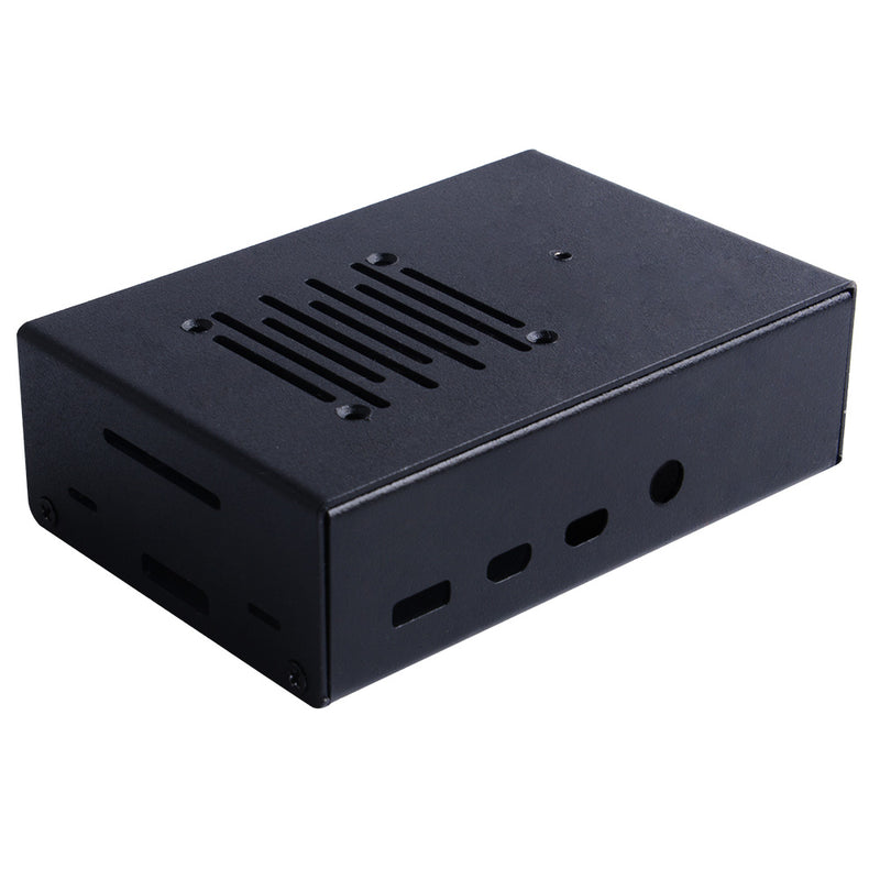 ZP0070 Aluminum Alloy Case with Cooling Fan and Heatsink Metal Enclosure DIY Protective Shell Kit for Raspberry Pi 4B