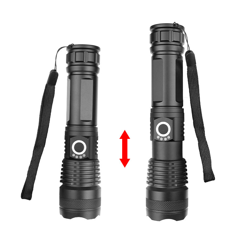 XANES 1287 XHP50 LED 5 Modes USB Rechargeable Telescopic Zoom LED Flashlight 18650/26650