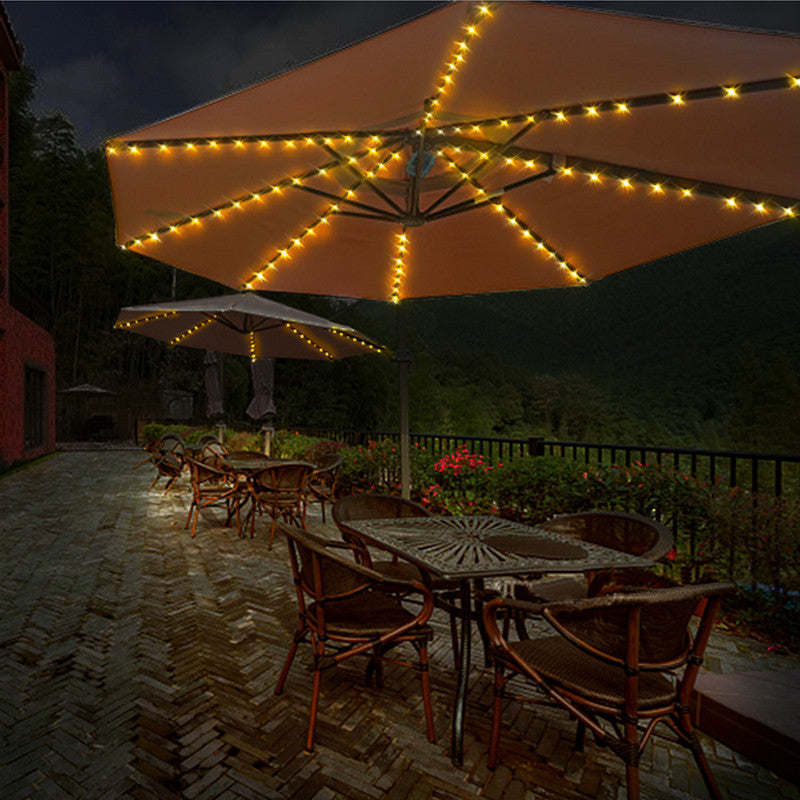 Battery Powered Patio Umbrella 104 LED Fairy Holiday String Light With 8 Modes Button Switch
