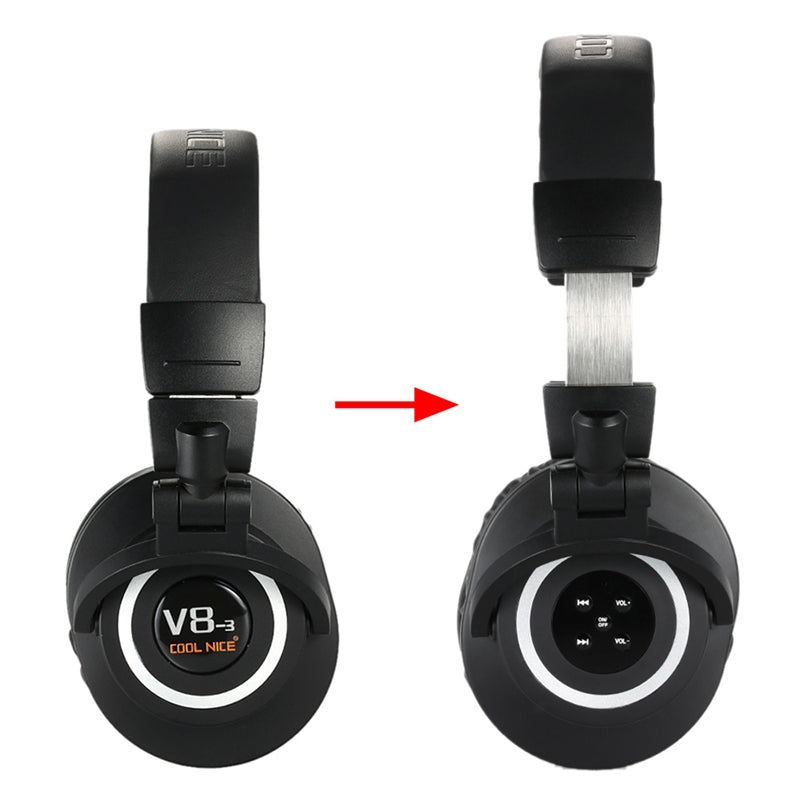 Cool Nice V8-3 Over Ear Foldable Noise Cancelling Heavy Bass Microphone bluetooth Headphone