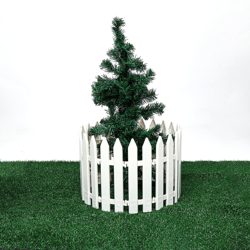 12PCS Plastic Fence Decorations White Home Christmas Xmas Tree Ornaments Miniature Border Grass Lawn Edge Fence