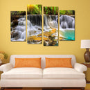 Miico Hand Painted Four Combination Decorative Paintings Ancient Small Waterfall Wall Art For Home Decoration