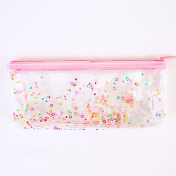Creative Stationery Pencil Case Korean Transparent Sequins Stationery Box Student Supplies