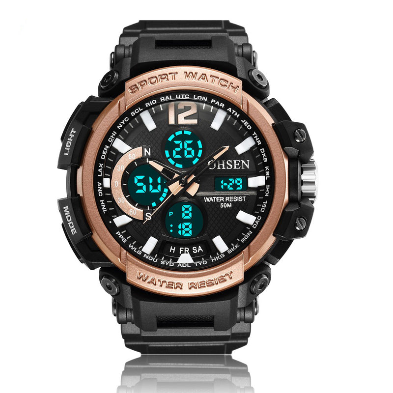OHSEN AD1713 LED Alarm Waterproof Digital Watch Men Women Student Sport Watch