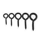 44Pcs Screw Eyes Zinc Plated Self Tapping Thread Eye Bolt Ring Hooks With Expansion Pipe Black