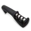 XYJ 3 In 1 Sharpen Stone Black Stainless Steel ABS Professional Sharpener Tools Kitchen Helper Sharpening Stone
