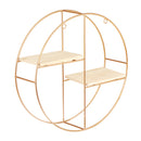 Nordic Geometric Wood Iron Wall Shelf Plant Display Rack Storage Cafe Home Decorations