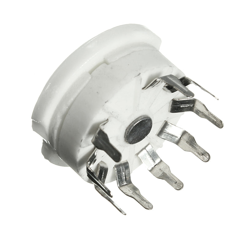 4pcs Gold 9pin Ceramic Vacuum Tube Socket Gilded Mount Valve Base Replacement Accessories For 12AX7 12AU7