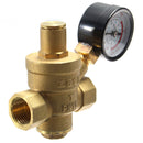DN15 1/2' Inch Brass Water Pressure Reducing Regulator Reducer & Gauge Adjustable