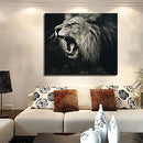 Unframed Lion Animal Painting Silk Cloth Poster Modern Art Picture Wall Sticker Home Decor