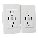 US Standard Dual USB Wall Socket Double 2.1A/3.6A Universal Plug Socket Port Power Adapter Outlet Tamper Resistant Duplex Receptacle