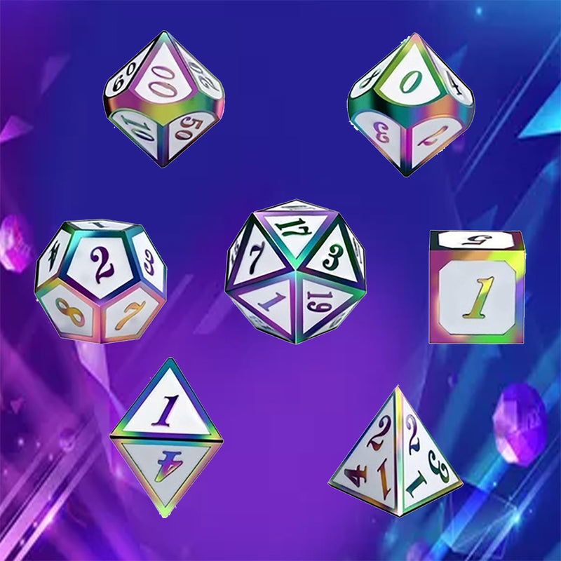 7 Pcs/Set Alloy Metal Dice Set Playing Game Poker Card Dungeons Dragons Party Board Game Toy