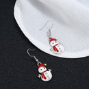 Sweet Earring Drop Earrings Red Christmas Snowman Rhinestone Earrings Cute Jewelry For Women