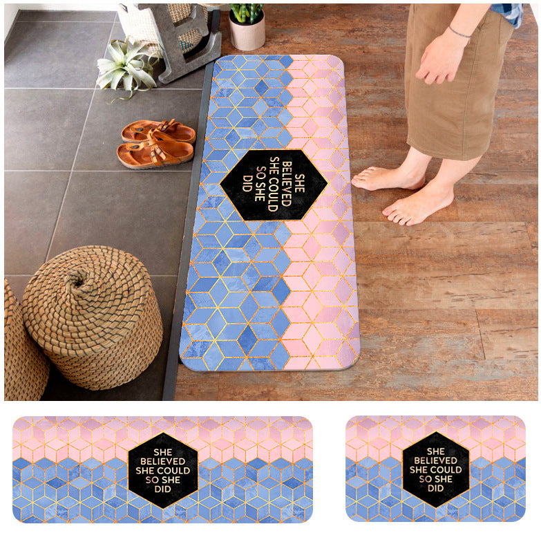 Household PVC Floor Mat Kitchen Strip Waterproof Non-slip Floor Mat
