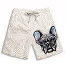S5246 Men Beach Shorts 3D printing French Bulldog waterproof Fast drying Breathable Board Short