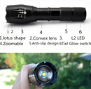 Elfeland Tactical T6 LED 5-Mode Torch Zoomable Flashlight