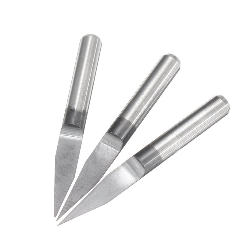 25 Degree 3.175mm Shank 0.1/0.2/0.3/0.4/0.5mm Flat Bottom PCB Engraving Bit CNC Tool