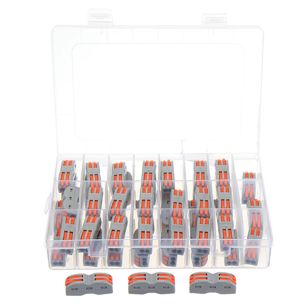 Minleaf 48Pcs Electrical Wiring Household 2PIN Docking Connector Electrical Connectors Wire Terminal Block Universal Electrical Wire Connector