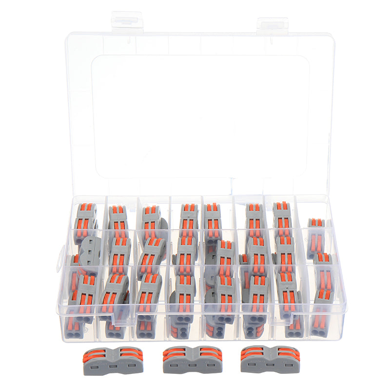 Minleaf 48Pcs Electrical Wiring Household 2PIN Docking Connector Electrical Connectors Wire Terminal Block Universal Electrical Wire Connector