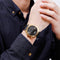 SKMEI 1519 Creative Rolling Time Display Leather Strap 30M Waterproof Men Watch Quartz Watch