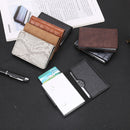 RFID X-37 Portable Anti-degassing Business Card Holder Wallet Leather Name Card Case ID Credit Card Storage Box