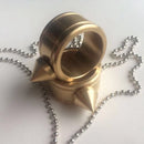 Self-defense Finger Ring Pendant Keychain Multifunction Outdoor Survival Tool EDC Tactical Brass