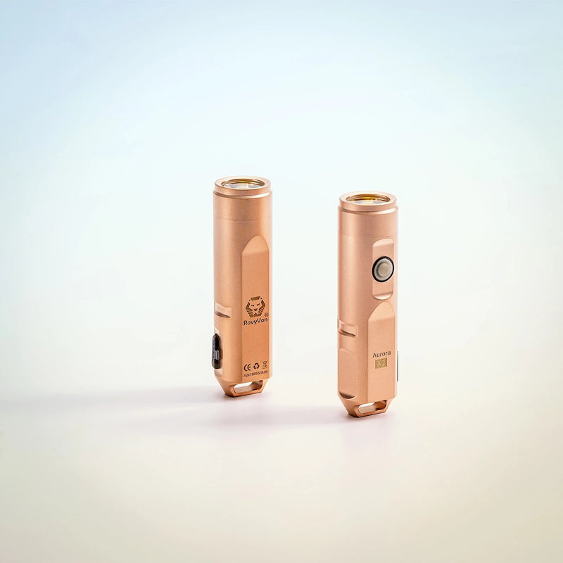 ROVYVON Aurora A2 Stainless Steel EDC Keychain Flashlight XP-G3 LED/Nichia 219C USB Rechargeable Waterproof EDC Flashlight