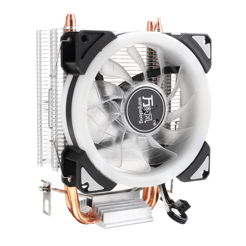 9CM Double Copper Tube Aurora DIY Game Cooling Fan CPU Radiator For 775/115x/1366/AMD Series