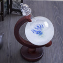 Weather Forecast Rose Crystal Globe Wooden Base Storm Glass Home Decorations Gift