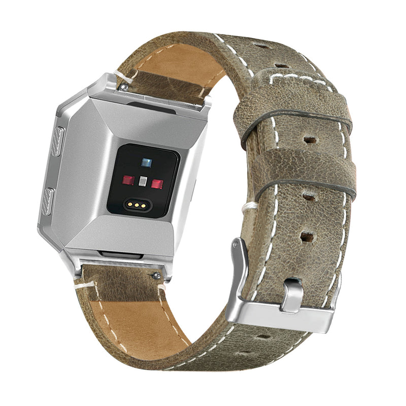 Leather Watch Band Replacement Wrist Strap for Fitbit ionic Smart Watch