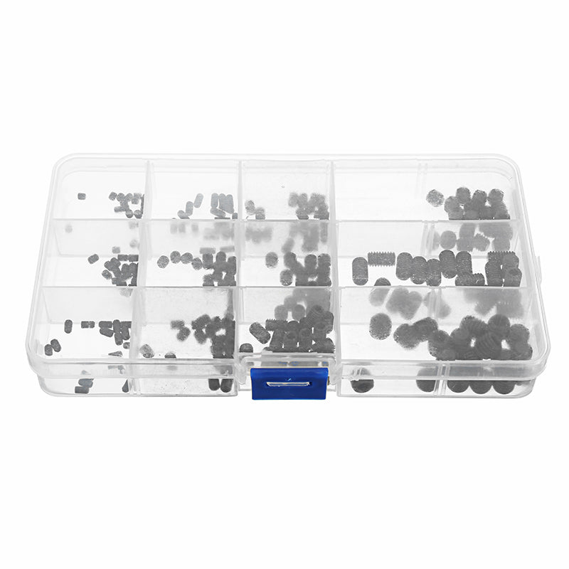 Suleve MXCH1 240Pcs M3-M8 Grub Screw Carbon Steel Hex Socket Allen Head Set Screw