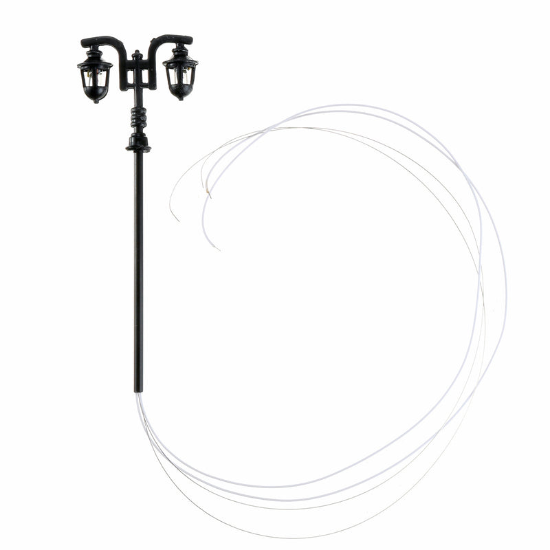 5Pcs/Set 1: 100 HO Scale LED Model Garden Lights Street Light Road Lamps 2-Head